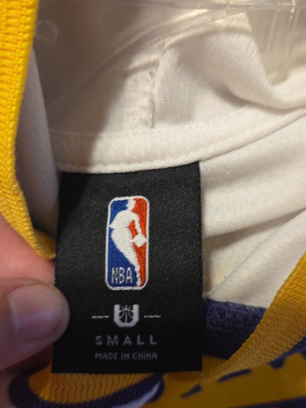 NBA White, Yellow & Purple Sleeveless Team Hoodie Jersey - Picture 3 of 3